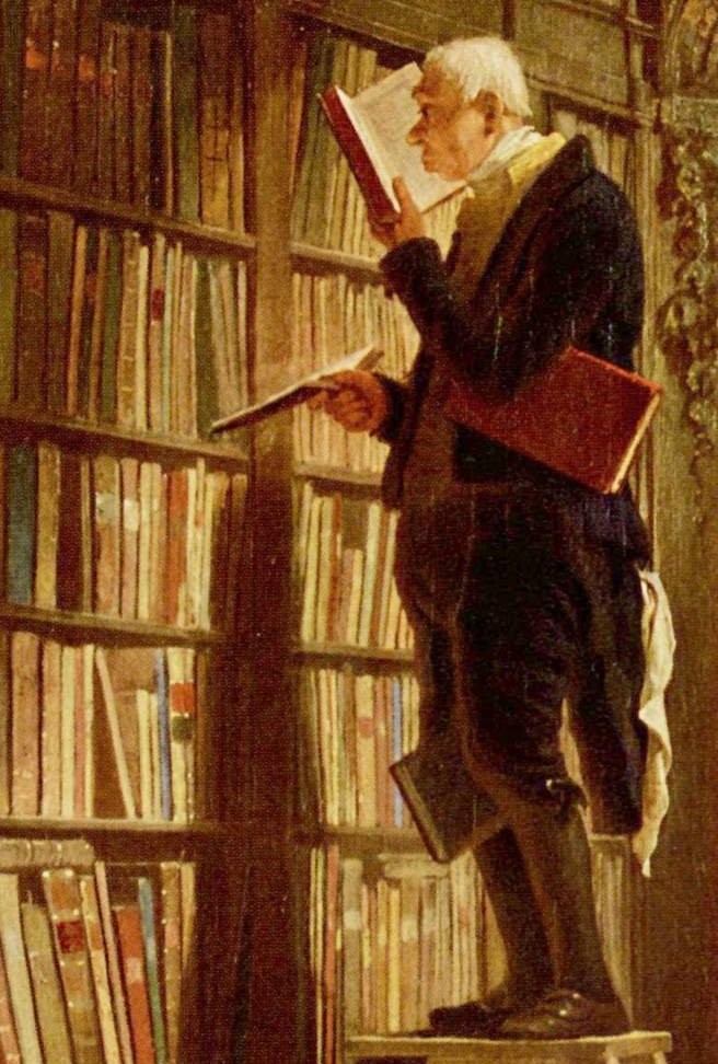 El bibliomano de Carl Spitzweg, ca. 1850 (Wikimedia Commons)